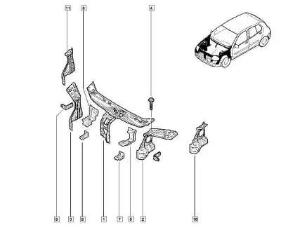 Автозапчасти б/у передняя панель за renault clio ii fase ii (b/cb0) campus ссылки oem iam 4906842375m  