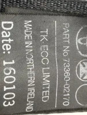 Second-hand car spare part rear left seat belt for toyota corolla (e12) 1.6 16v oem iam references 7336002170