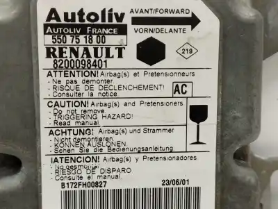 Автозапчастина б/у блок управління подушками безпеки для renault kangoo (f/kc0) authentique 64 cv / 47 kw посилання на oem iam 8200098401  
