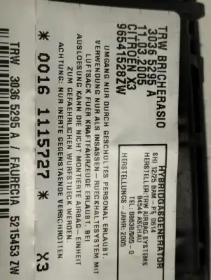 Peça sobressalente para automóvel em segunda mão airbag frontal lado esquerdo por citroen c5 berlina sx (e) referências oem iam 96541528zw  