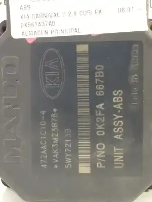 Recambio de automóvil de segunda mano de abs para kia carnival ii (gq) 2.9 crdi referencias oem iam 2k56t437a0 572aac1c104 / 5wy7213b / 0k2fa667b0 / vak3m23b78 bh60104700 / yl1d19151