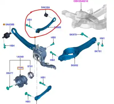 Second-hand car spare part upper rear right suspension arm for ford kuga (cbv) trend oem iam references 1502440