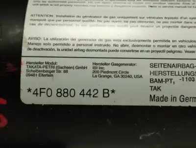 Автозапчастина б/у задня права бічна подушка безпеки для audi a6 c6 avant (4f5) 2.0 tdi посилання на oem iam 4f0880442b  