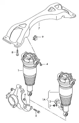 Peça sobressalente para automóvel em segunda mão charrió / suporte de eixo de trás por volkswagen touareg (7l6) 5.0 v10 tdi dpf referências oem iam 7l0512369b