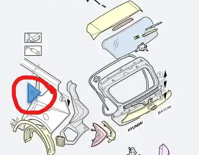 Peça sobressalente para automóvel em segunda mão vidro custódia triangular traseiro direito por hyundai bayon klass 2wd 84 cv / 62 kw referências oem iam 87820q0700