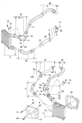 Peça sobressalente para automóvel em segunda mão tubo de pressão do turbo por volkswagen touareg (7l6) 5.0 v10 tdi dpf referências oem iam 7l6145980j