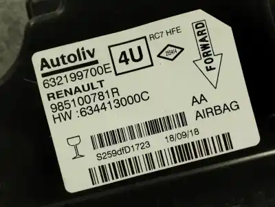 Second-hand car spare part airbag kit for renault kadjar zen oem iam references 681004365r  