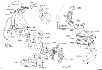 Peça sobressalente para automóvel em segunda mão tubo de pressão do turbo por toyota corolla (e12) 2.0 d-4d linea sol berlina referências oem iam 1734327030