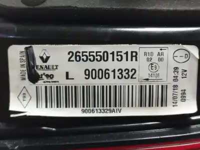 Second-hand car spare part interior left tailgate light for renault kadjar zen oem iam references 265550151r  