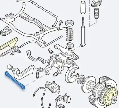 Peça sobressalente para automóvel em segunda mão braço de suspensão inferior traseiro esquerdo por volkswagen passat b6 variant (3c5) 2.0 tdi 16v referências oem iam 1k0501529