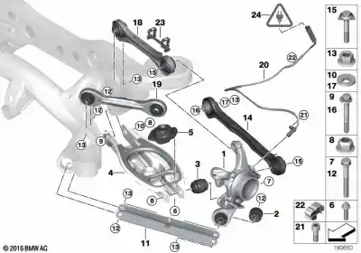 Peça sobressalente para automóvel em segunda mão braço oscilante suspensão traseiro esquerdo por bmw serie 3 berlina (e90) 320i referências oem iam 33322406291