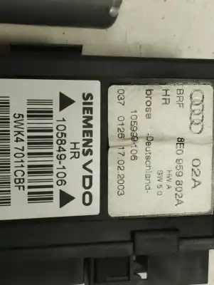Автозапчастина б/у ДВИГАТЕЛЬ ЗАДНЬОГО ПРАВОГО СКЛА для AUDI A4 BERLINA (8E)  Посилання на OEM IAM 8E0959802A  