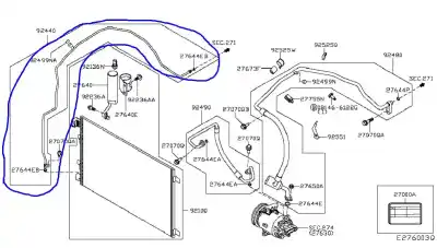 Pezzo di ricambio per auto di seconda mano tubi aria condizionata per nissan qashqai (j10) tekna riferimenti oem iam 92440jd01b  