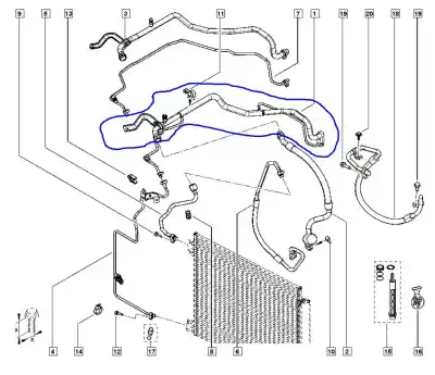 Second-hand car spare part air conditioning pipes for renault kadjar zen oem iam references 924805989r