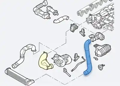 Second-hand car spare part turbocharger pressure pipe for bmw x5 (e53) 3.0d oem iam references 11612248643  