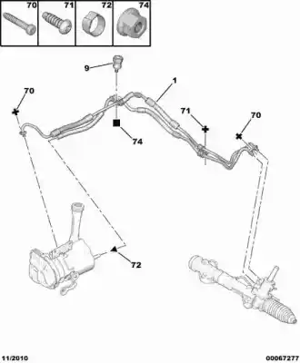 Tweedehands auto-onderdeel stuurbekrachtiging drukleiding voor peugeot 308 sw envy oem iam-referenties 4014hf