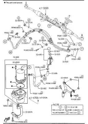 Second-hand car spare part power steering pressure pipe for mazda 3 lim. (bl) active oem iam references bby132410