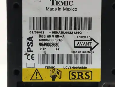 Peça sobressalente para automóvel em segunda mão centralina de airbag por citroen c2 vtr referências oem iam 9649003580  