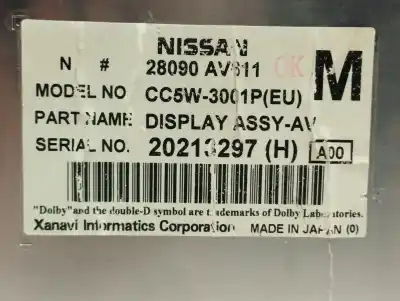Second-hand car spare part multifunction display for nissan primera berlina (p12) acenta oem iam references 28090av611