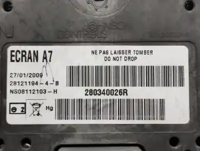 Second-hand car spare part multifunction display for renault laguna iii expression oem iam references 280340026r  