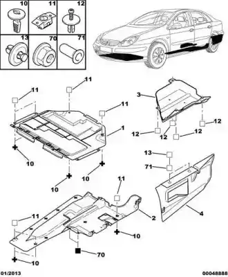 Peça sobressalente para automóvel em segunda mão moldagem por citroen c5 berlina 2.0 hdi sx referências oem iam 7013k8