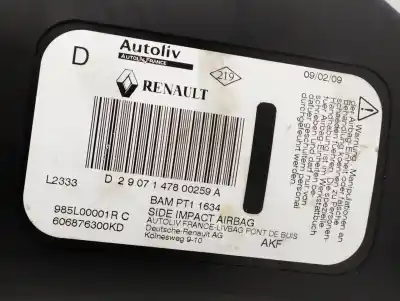 Peça sobressalente para automóvel em segunda mão airbag frontal lado direito por renault laguna iii expression referências oem iam 606876300kd  