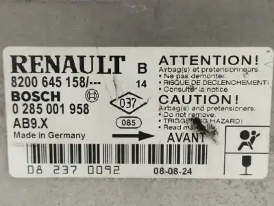 Second-hand car spare part airbag control unit for renault clio iii pack authentique oem iam references 8200645158  
