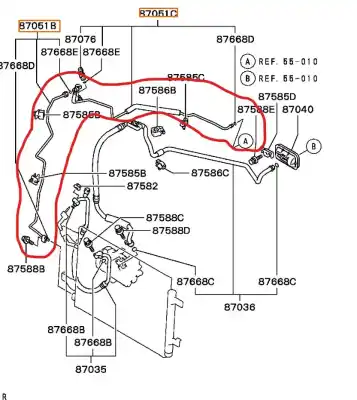 Gebrauchtes Autoersatzteil ROHRE DER KLIMAANLAGE zum MITSUBISHI COLT BERLINA 3 (CZ) 1.5 DI-D CAT OEM-IAM-Referenzen MR568977  