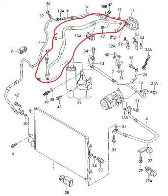 Gebrauchtes Autoersatzteil ROHRE DER KLIMAANLAGE zum AUDI A4 B6 AVANT (8E5) 3.0 OEM-IAM-Referenzen 8E1260712P  
