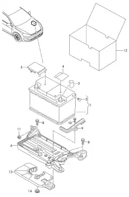 Second-hand car spare part MEDIUM for VOLKSWAGEN GOLF VII LIM. (5G1)  OEM IAM references 5Q0803219C  