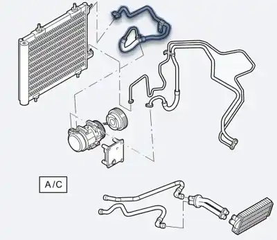 İkinci el araba yedek parçası KLIMA BORULARI için CITROEN C3 PLURIEL 1.4 OEM IAM referansları 9650823280  