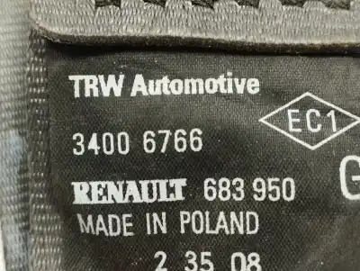 Автозапчастина б/у задній лівий ремін безпеки для renault clio iii pack authentique посилання на oem iam 8200838249  