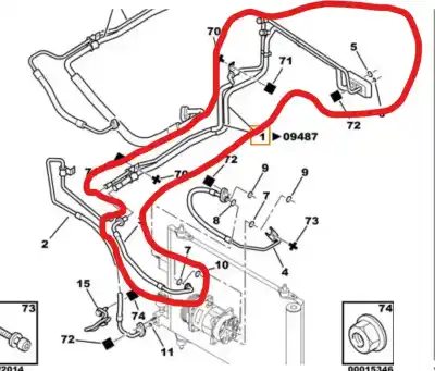 Second-hand car spare part AIR CONDITIONING PIPES for CITROEN XSARA PICASSO (N68)  OEM IAM references 9653435480  