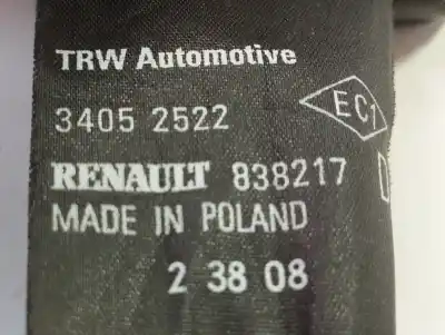 Автозапчастина б/у передній правий ремін безпеки для renault clio iii pack authentique посилання на oem iam 8200838217  