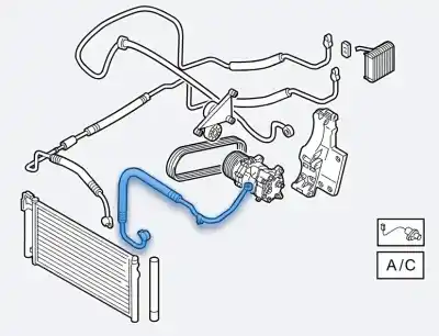 Pezzo di ricambio per auto di seconda mano tubi aria condizionata per seat altea (5p1) 2.0 tdi 16v riferimenti oem iam 1k0820721ac
