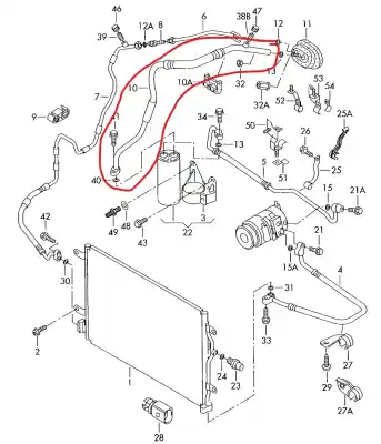 Автозапчастина б/у труби кондиціонації для audi a4 b6 (8e2) 1.9 tdi посилання на oem iam 8e1260712q  