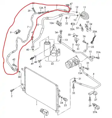 Автозапчастина б/у труби кондиціонації для audi a4 b6 (8e2) 1.9 tdi посилання на oem iam 8e1260710  
