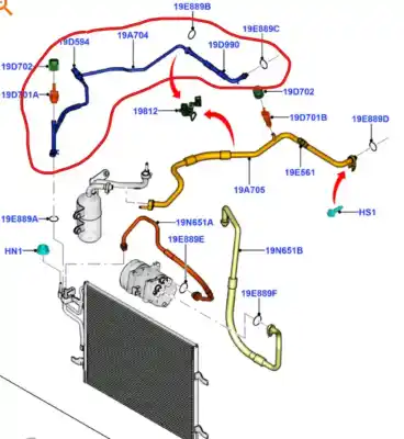 Peça sobressalente para automóvel em segunda mão tubos de ar condicionado por ford kuga (cbv) titanium referências oem iam 1530097  