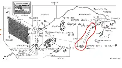 Second-hand car spare part AIR CONDITIONING PIPES for NISSAN NAVARA PICK-UP (D40M) Double Cab SE 4X4 OEM IAM references 924803X32A  