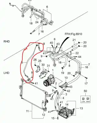 Second-hand car spare part air conditioning pipes for ssangyong rodius xdi oem iam references 6863021002  