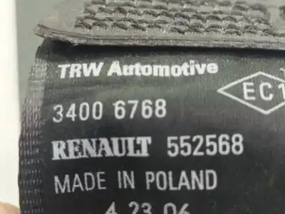 Автозапчастина б/у задній правий ремін безпеки для renault clio iii pack authentique посилання на oem iam 8200683953  