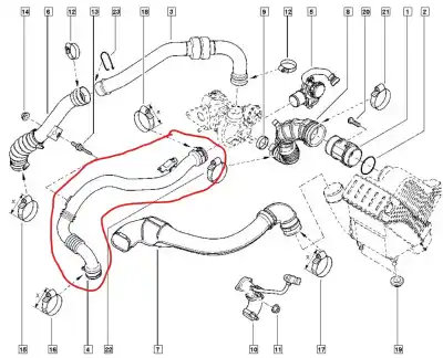 Автозапчасти б/у напорная труба турбонагнетателя за renault clio iii pack authentique ссылки oem iam 8200527669  