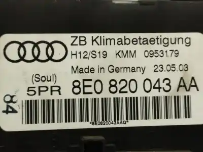 Peça sobressalente para automóvel em segunda mão comando de sofagem (chauffage / ar condicionado)  por audi a4 berlina (8e) 2.4 v6 30v cat (bdv) referências oem iam 8e0820043aa
