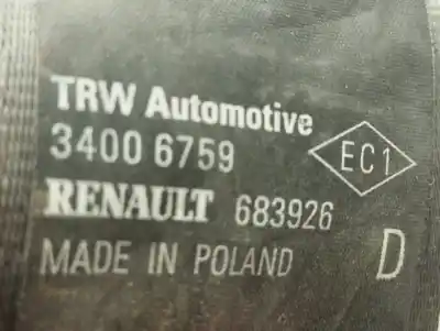 Second-hand car spare part Front Right Seat Belt for RENAULT CLIO III Pack Authentique OEM IAM references 8200683926  