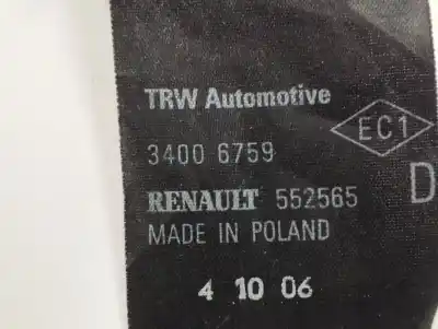 Second-hand car spare part front right seat belt for renault clio iii pack authentique oem iam references 8200683926  