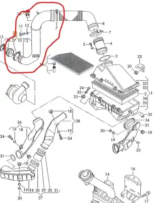 Автозапчастина б/у труба для SEAT LEON (1M1) 1.9 TDI Посилання на OEM IAM 1J0129654S  