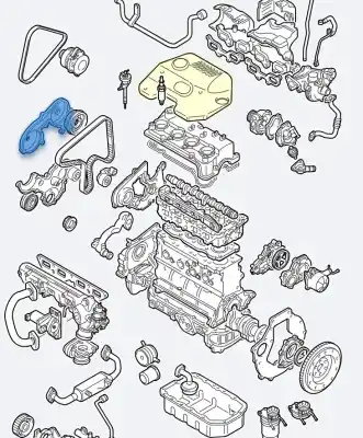 Second-hand car spare part distribution cover for mazda 5 (cr19) 2.0 cd (cr19) oem iam references rf7j10510