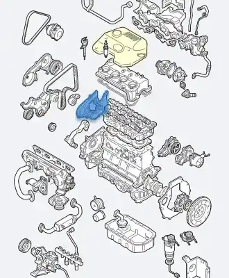Second-hand car spare part distribution cover for mazda 5 (cr19) 2.0 cd (cr19) oem iam references rf7j10530