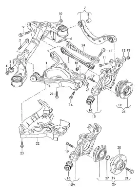 Second-hand car spare part rear right knuckle for audi a6 c6 avant (4f5) 2.0 tdi oem iam references 4f0505434h