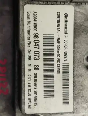 Second-hand car spare part multifunction display for citroen c4 lim. collection oem iam references 9804707380  